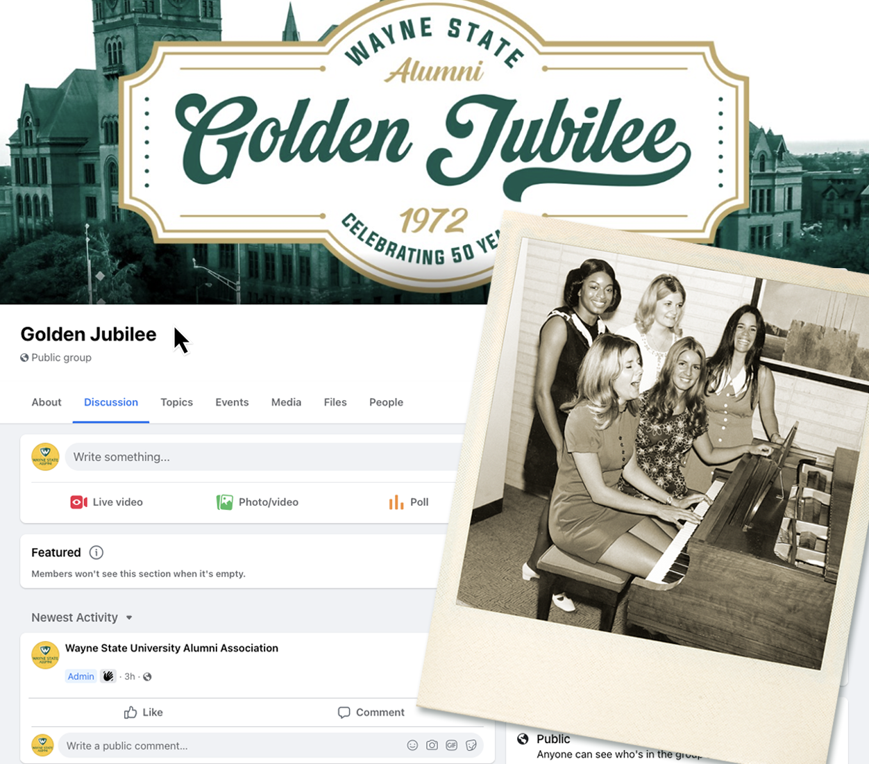 Screenshot of FB group for Golden Jubilee