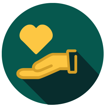 Icon of hands holding a heart