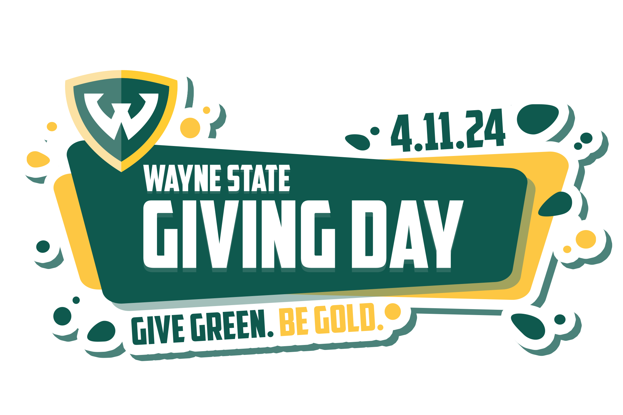 Wayne State Giving Day logo 2024 white outline