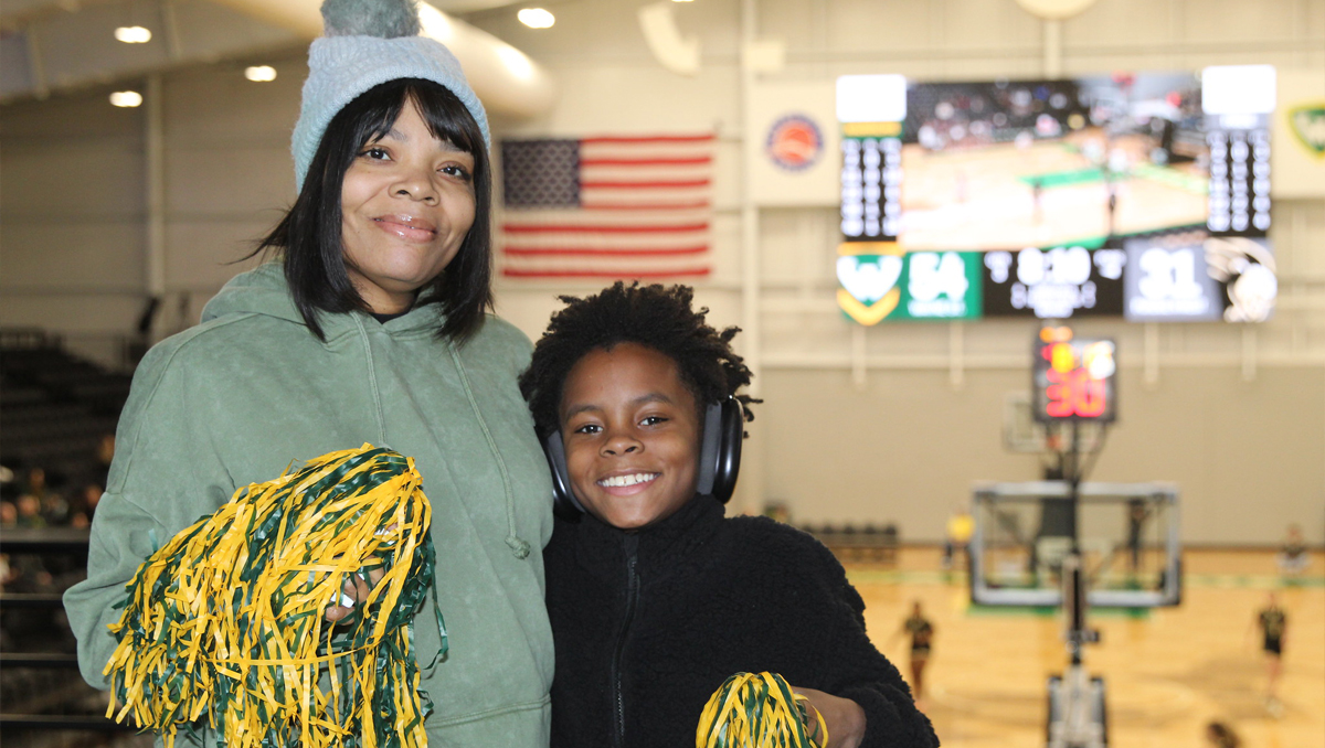 Warrior Basketball fans at the game